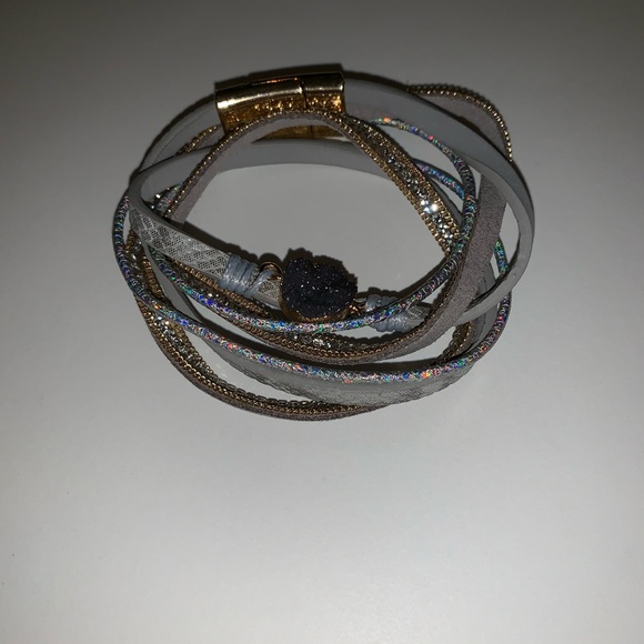 Beautiful Real Druzy Stone Wrap Bracelet - Picture 3 of 5